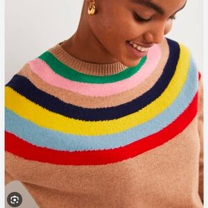 Boden Cashmere Striped Sweater, 16/18